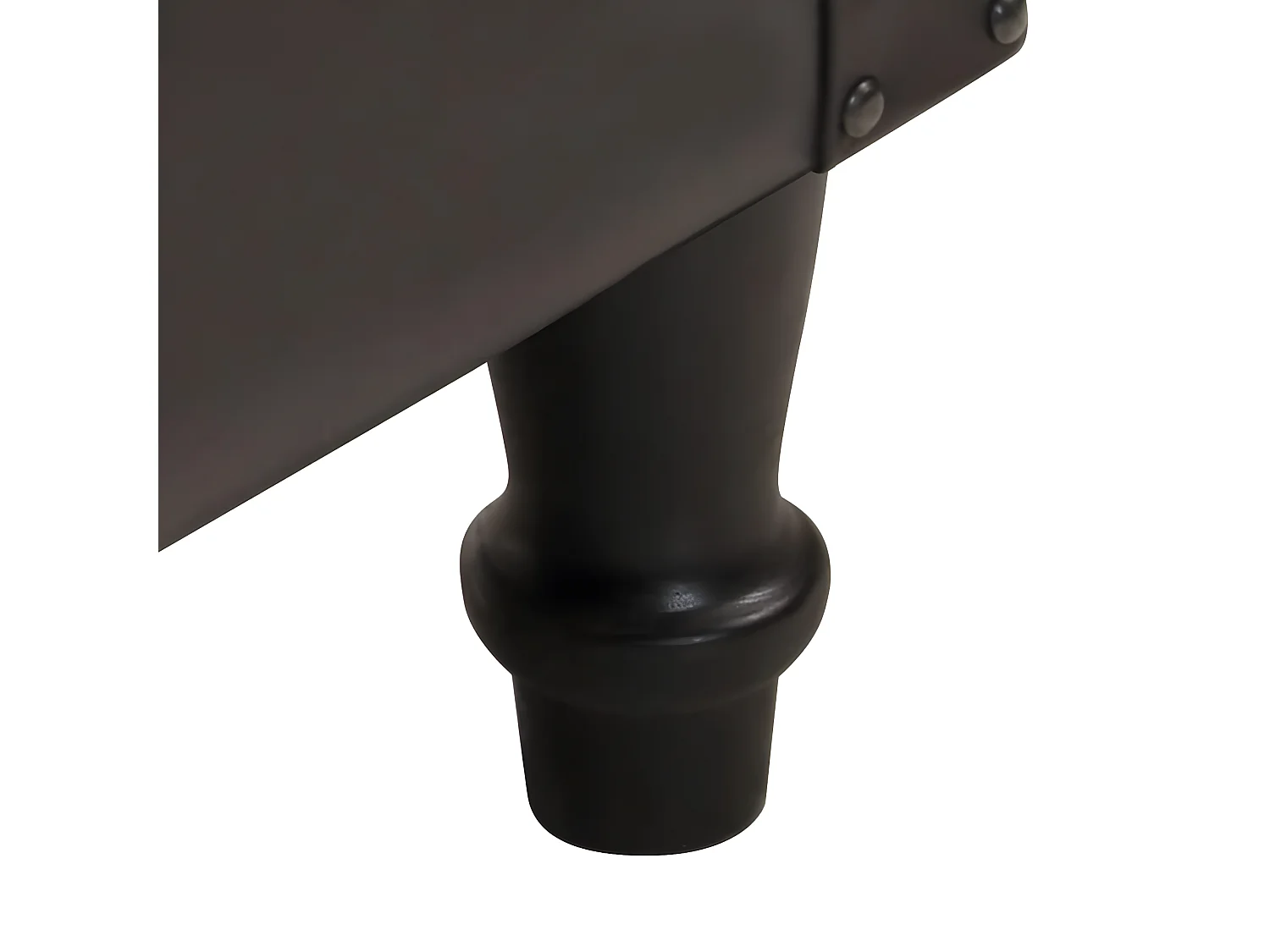 Zwarte fauteuil Echt leer en massief mangohout