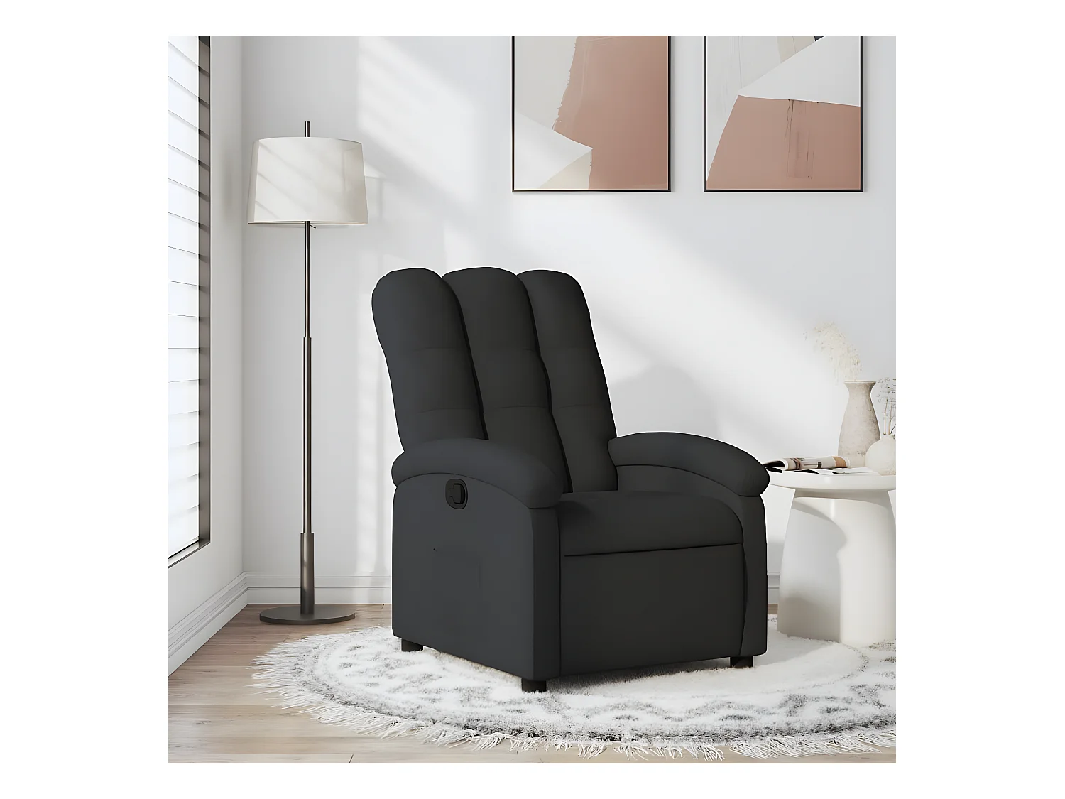 Fauteuil inclinable Noir Tissu