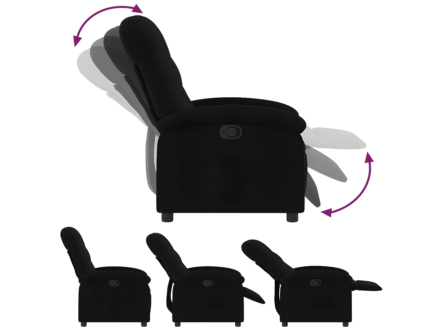 Fauteuil zwarte stof