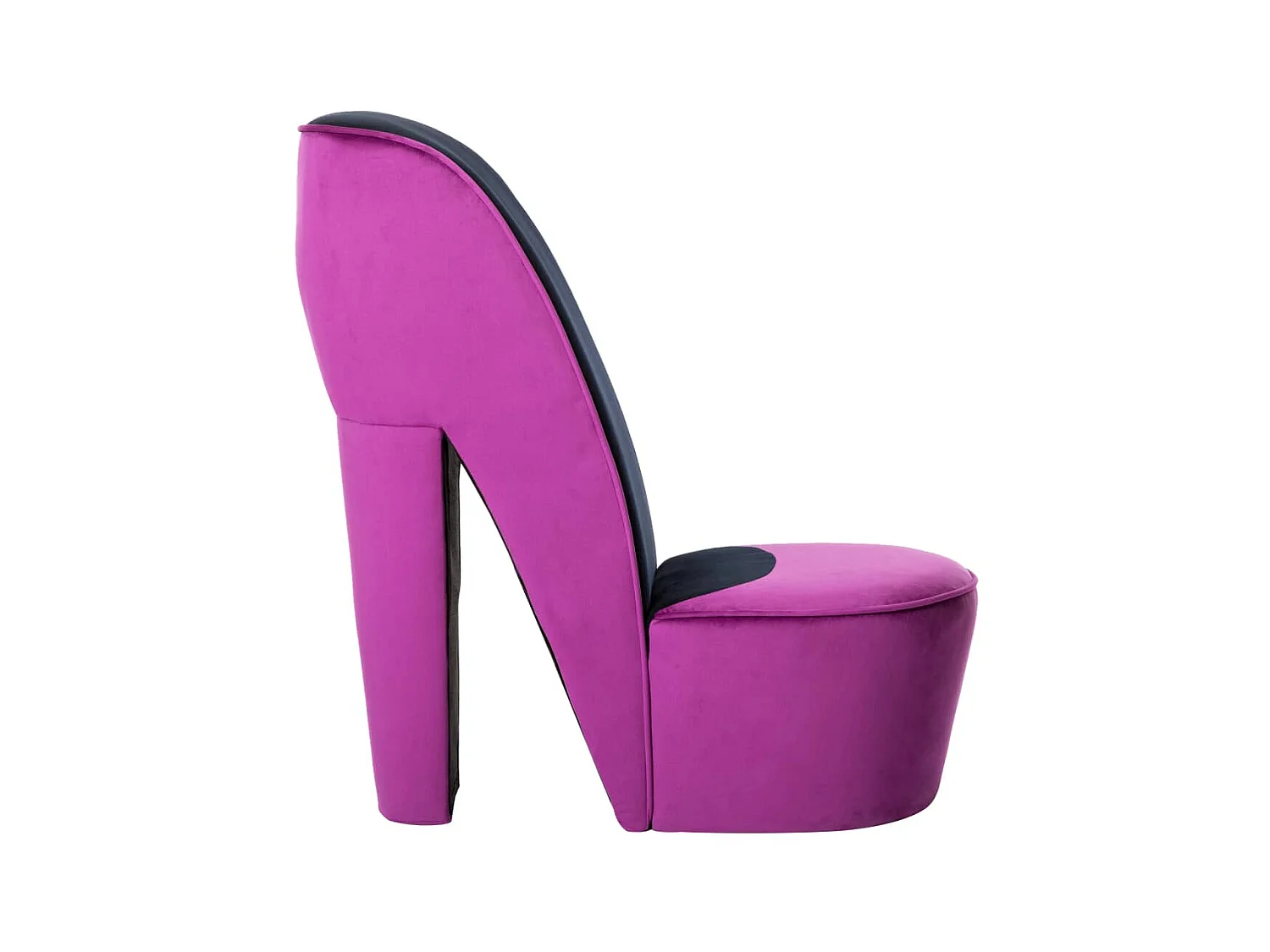 Silla de zapatos de tacón alto de terciopelo morado