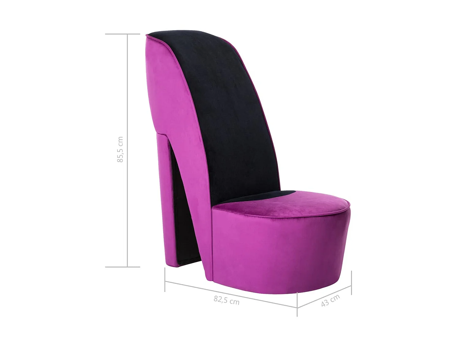 Chaise en forme de chaussure à talon haut Violet Velours
