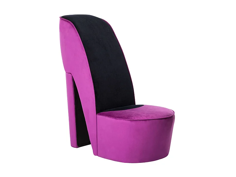 Chaise en forme de chaussure à talon haut Violet Velours
