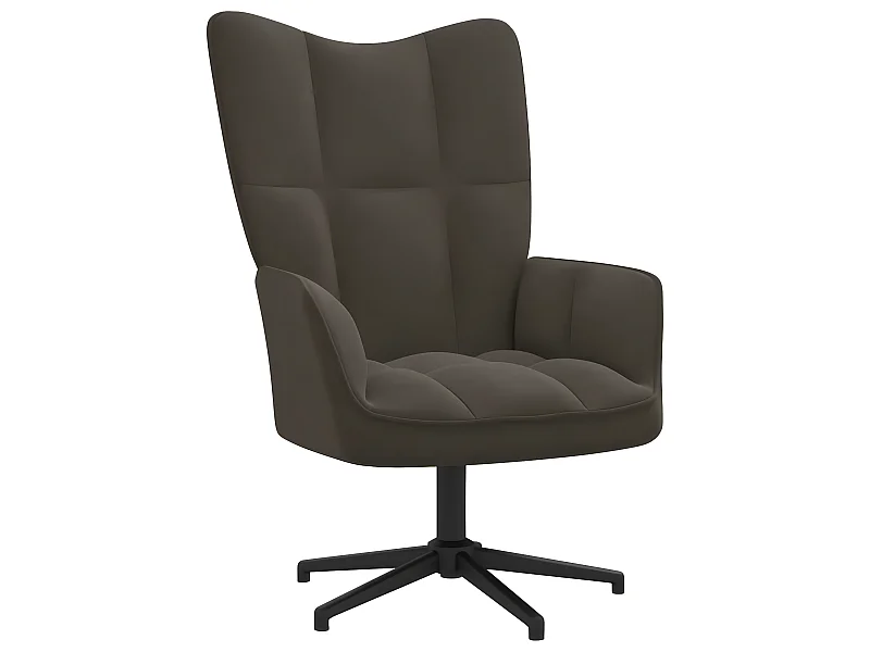 Chaise de relaxation Gris foncé Velours