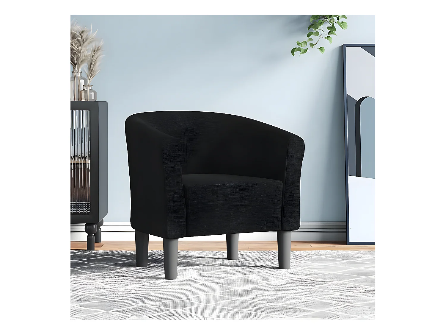 Fauteuil cabriolet noir tissu