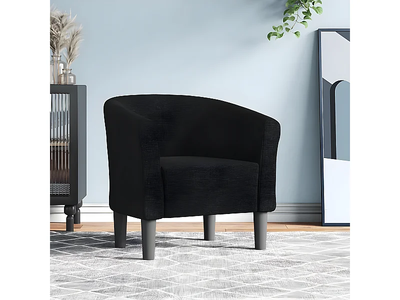 Converteerbare fauteuil van zwarte stof