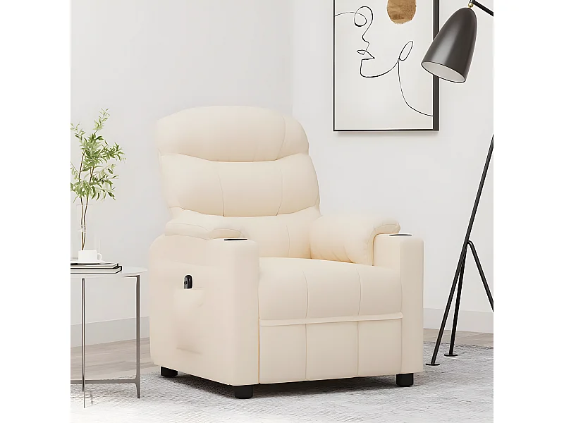 Tessuto Crema Poltrona Elettrica