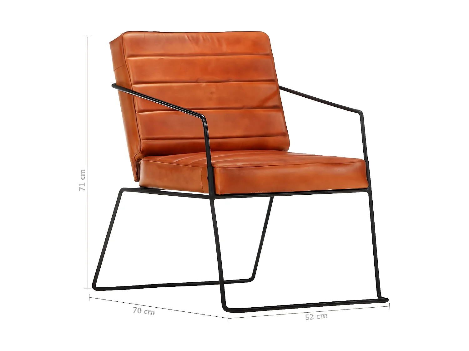 Poltrona Marrone rossastro Vera pelle