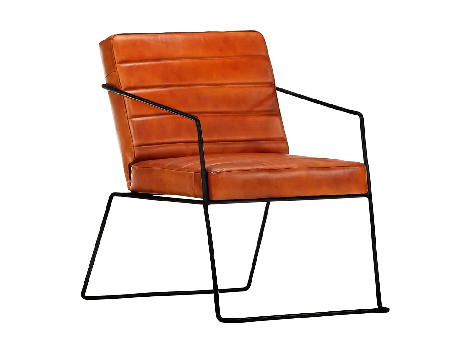 Poltrona Marrone rossastro Vera pelle