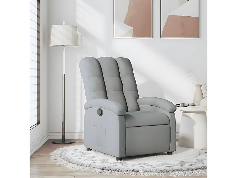 Fauteuil lichtgrijze stof