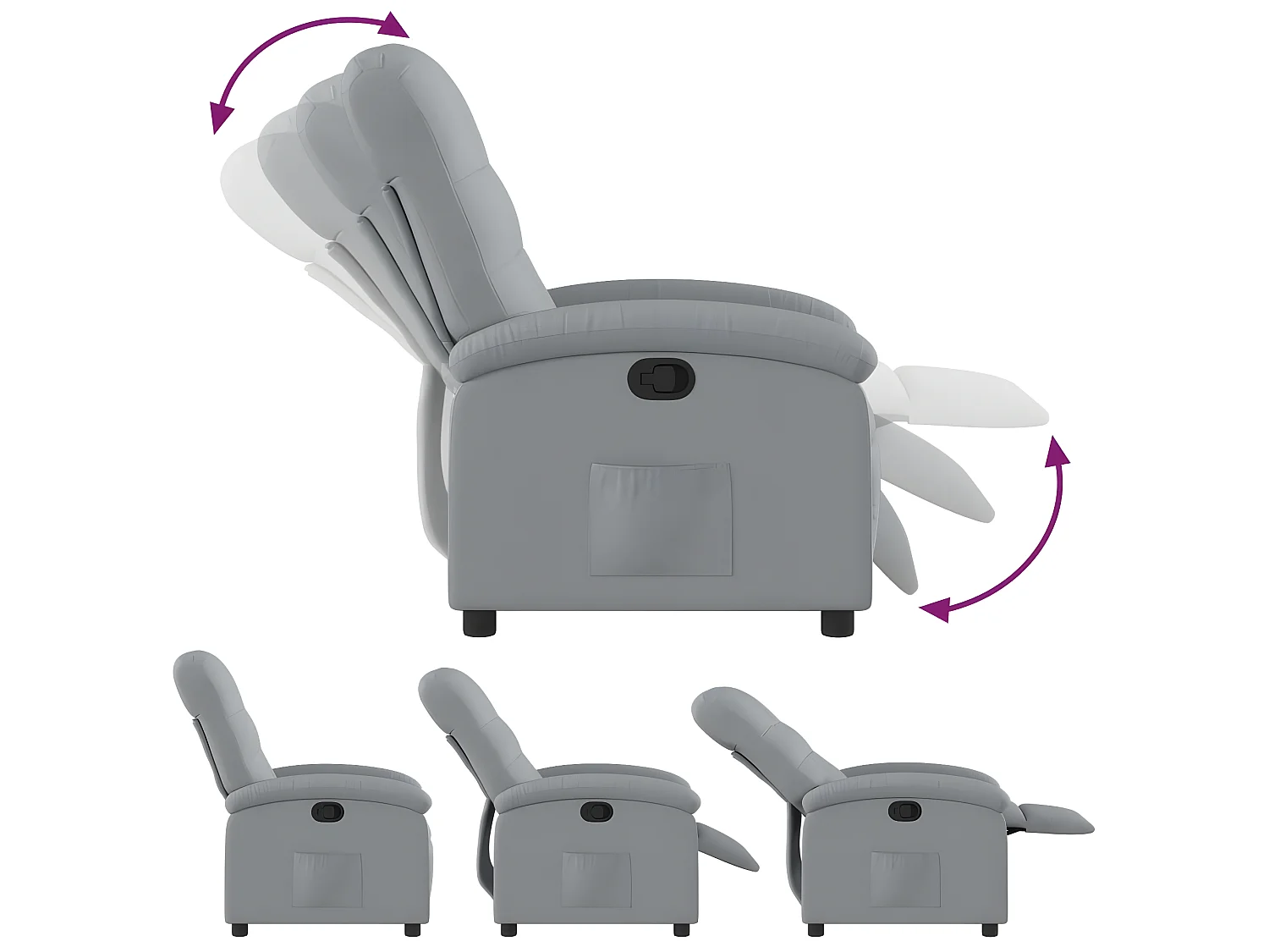 Fauteuil inclinable Gris clair Tissu