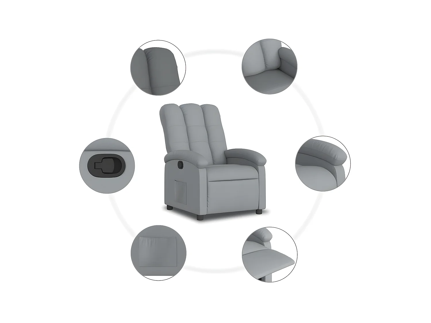 Fauteuil inclinable Gris clair Tissu