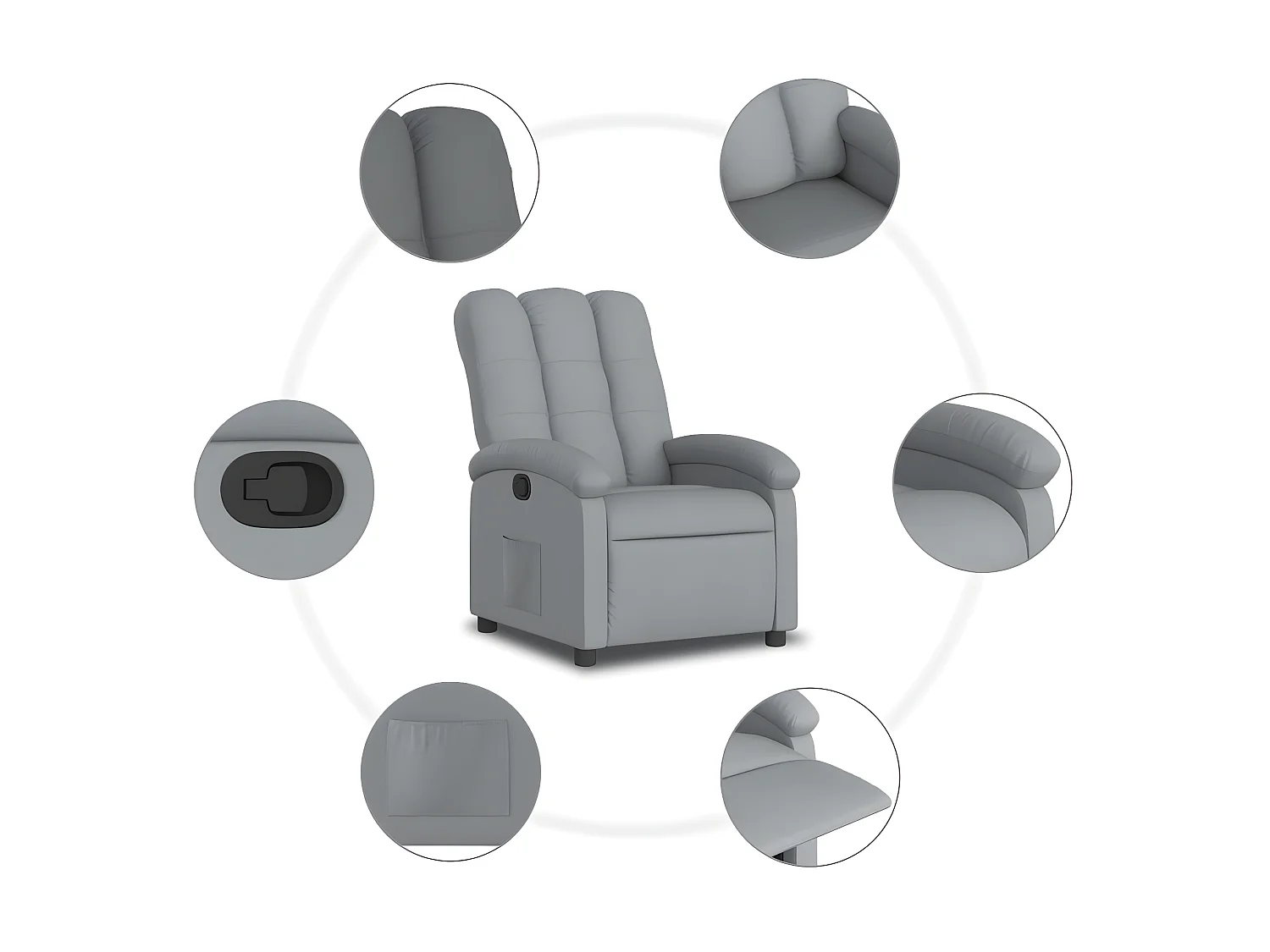 Fauteuil inclinable Gris clair Tissu