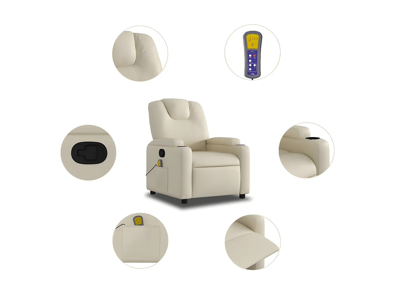 Massage fauteuil crème kunstleer