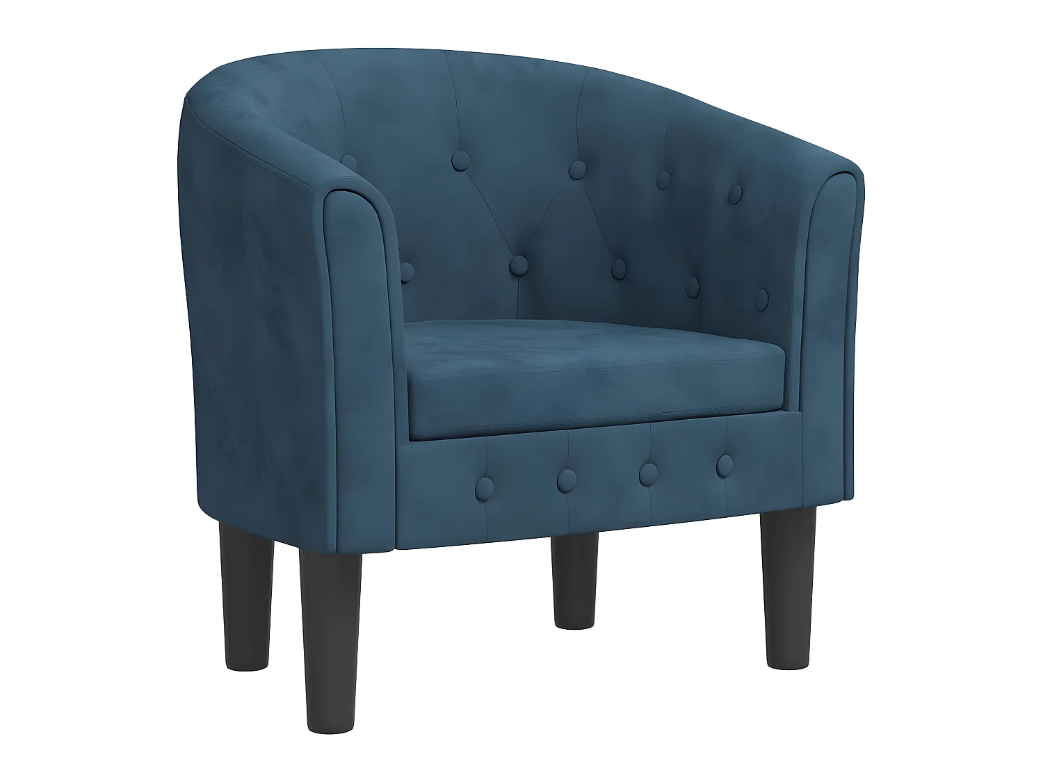 Fauteuil cabriolet bleu foncé velours