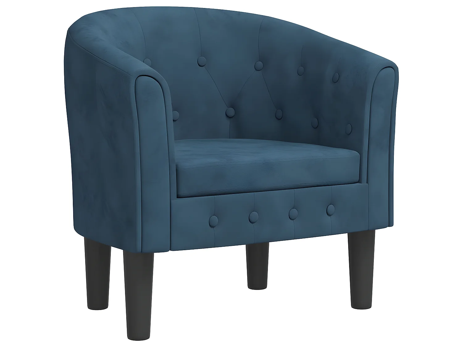Fauteuil cabriolet bleu foncé velours