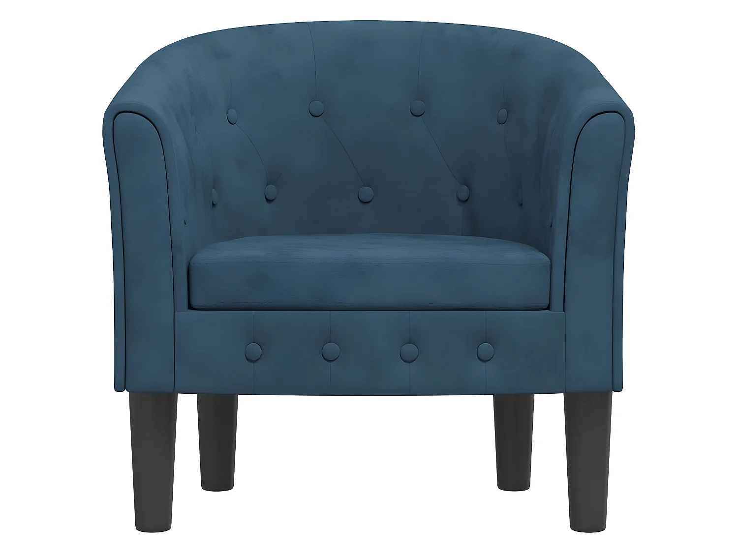 Fauteuil cabriolet bleu foncé velours