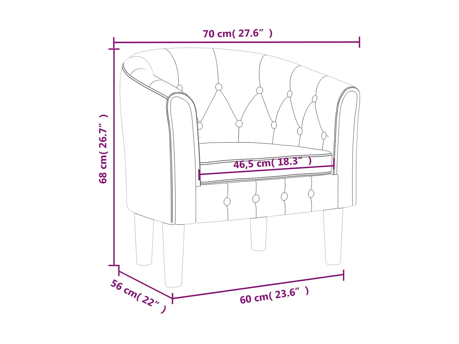 Fauteuil cabriolet bleu foncé velours