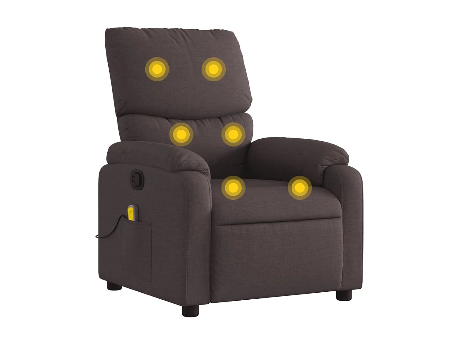 Fauteuil de massage inclinable Marron foncé Tissu