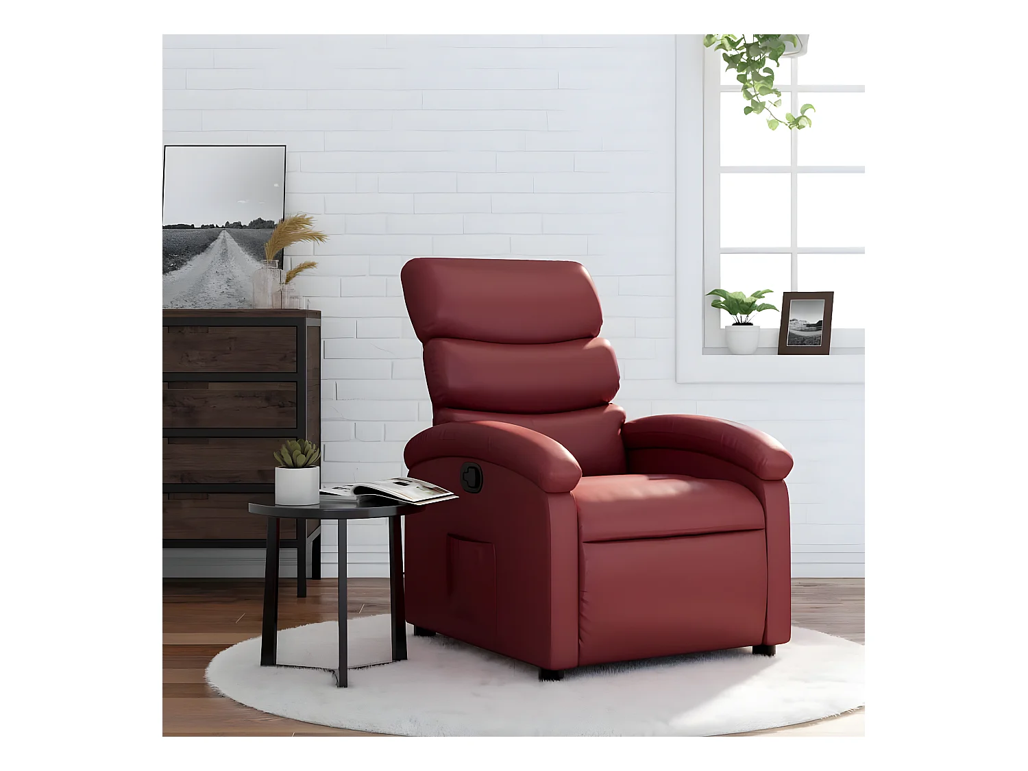 Fauteuil inclinable Rouge bordeaux Similicuir