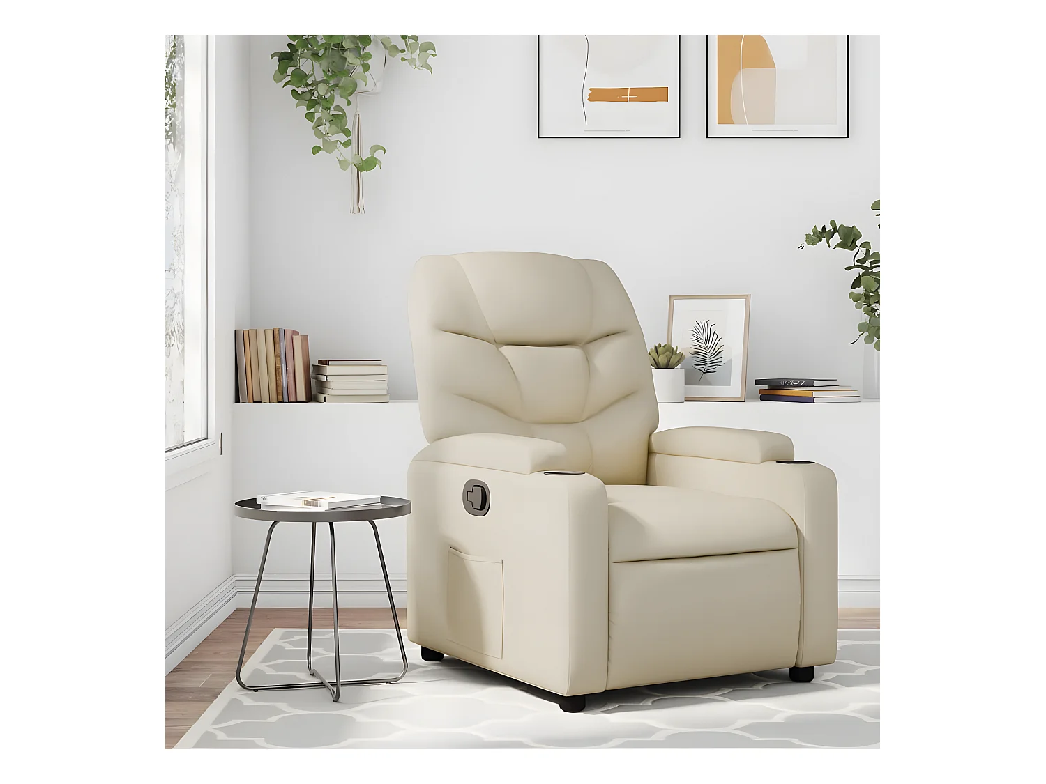Fauteuil inclinable Crème Similicuir