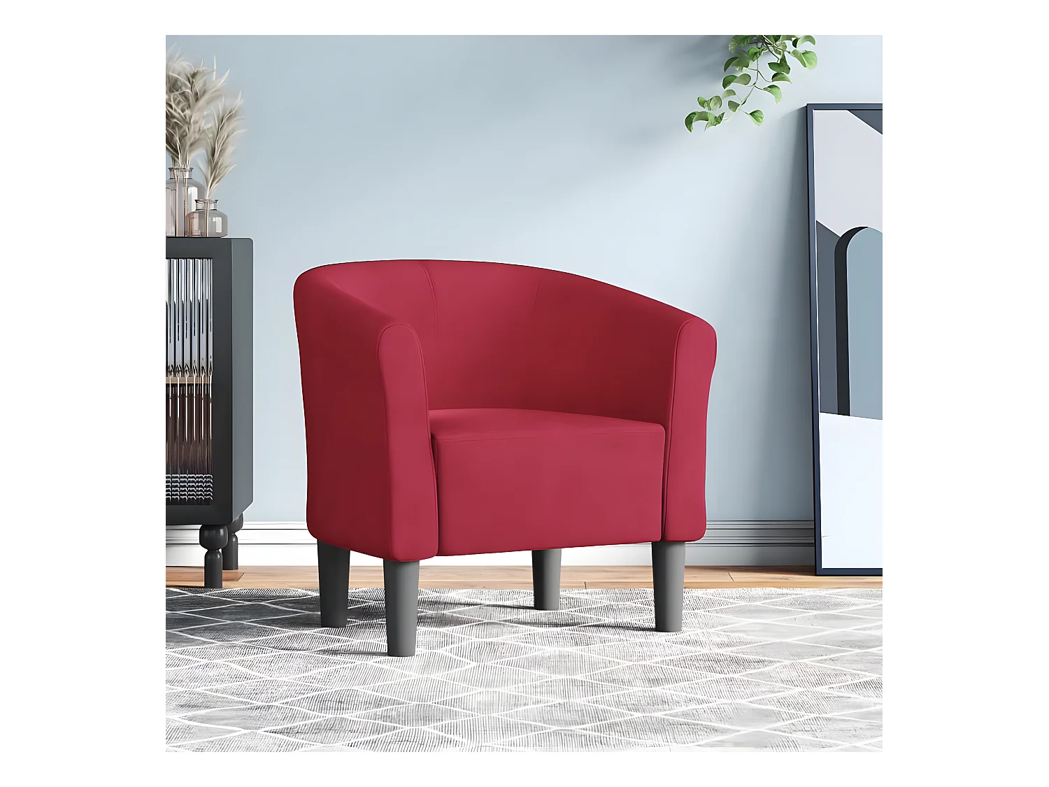 Poltroncina trasformabile in velluto rosso bordeaux