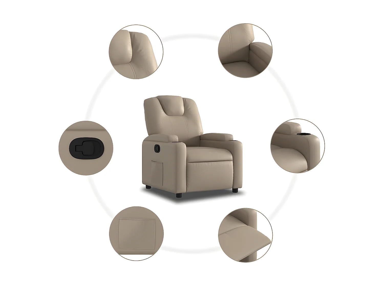 Fauteuil inclinable Cappuccino Similicuir