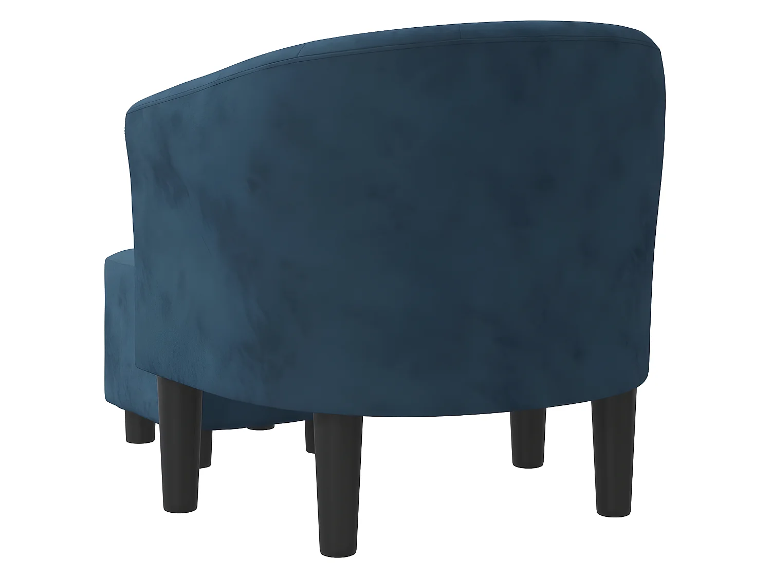 Fauteuil cabriolet avec repose-pied bleu foncé velours
