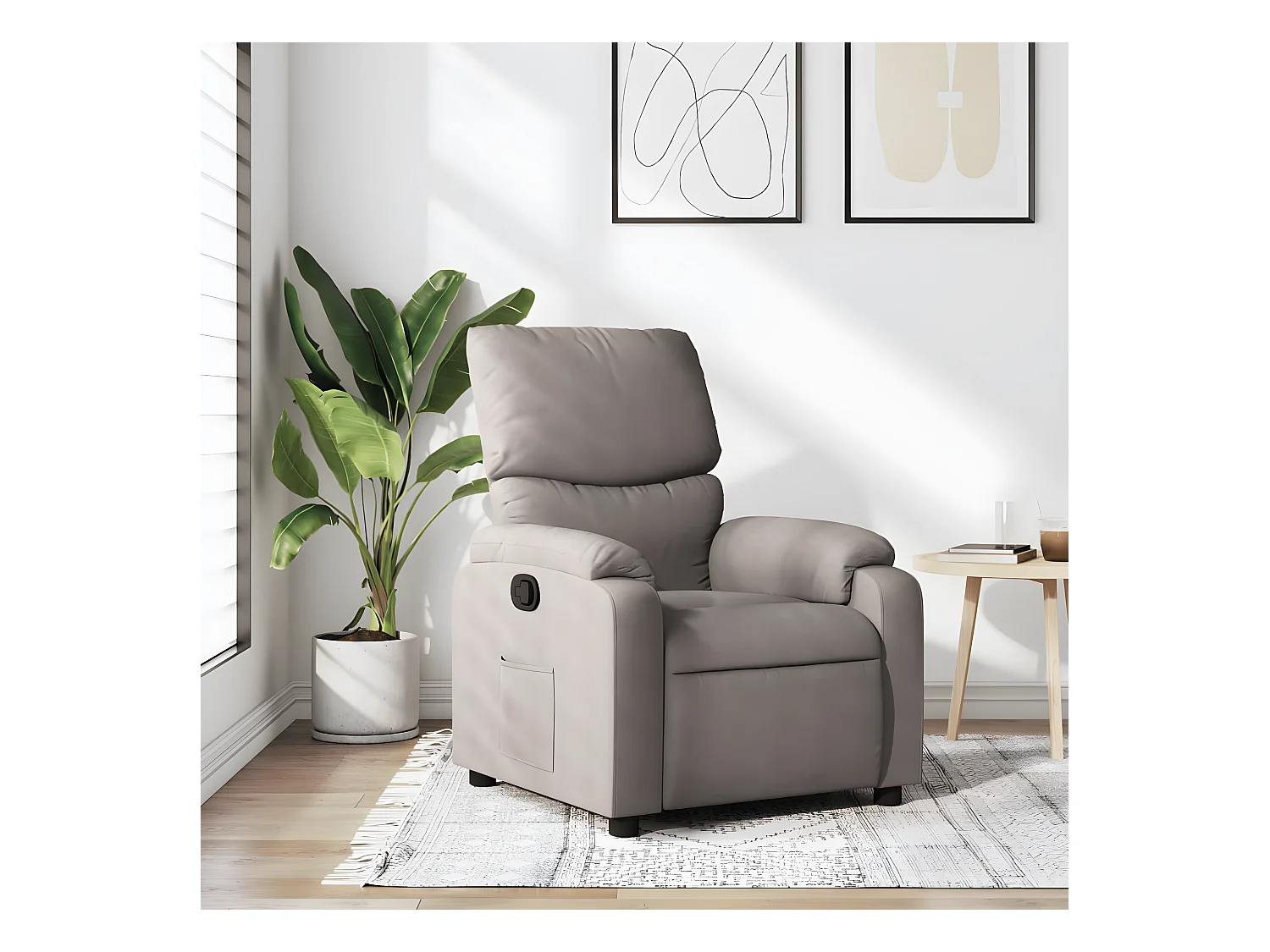 Fauteuil inclinable Taupe Tissu