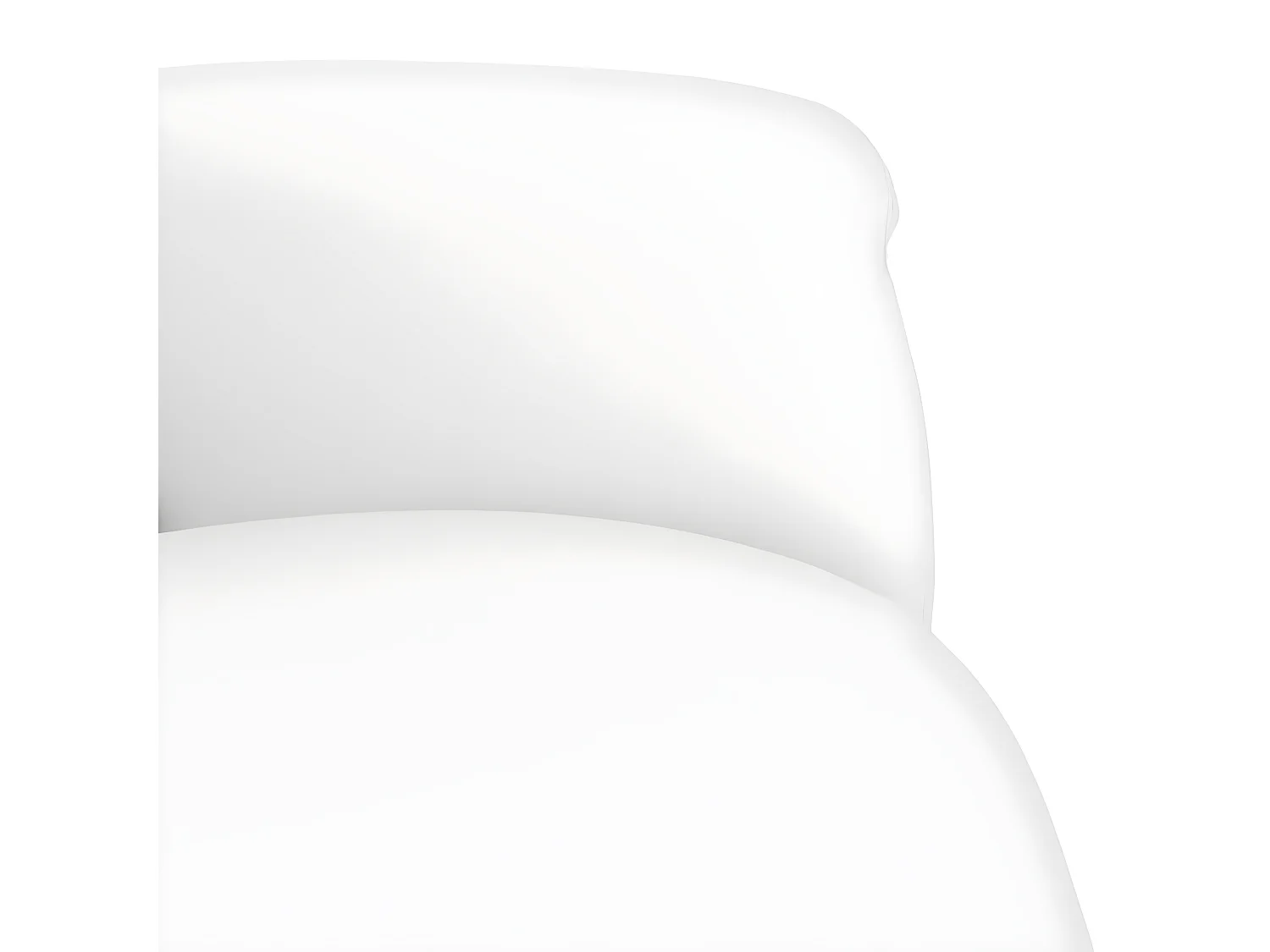 Sillón reclinable con reposapiés de piel sintética blanca.