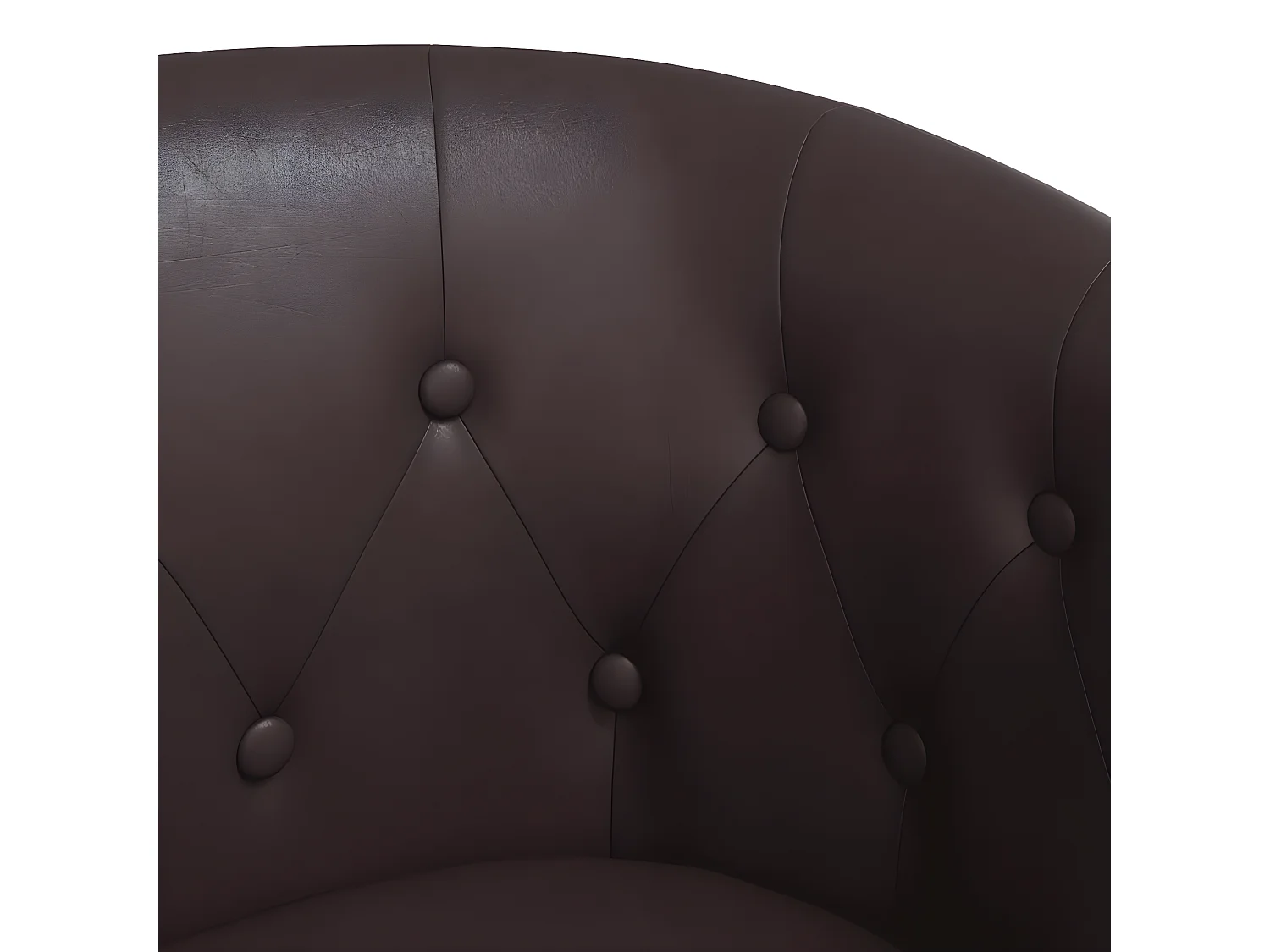 Fauteuil cabriolet marron similicuir