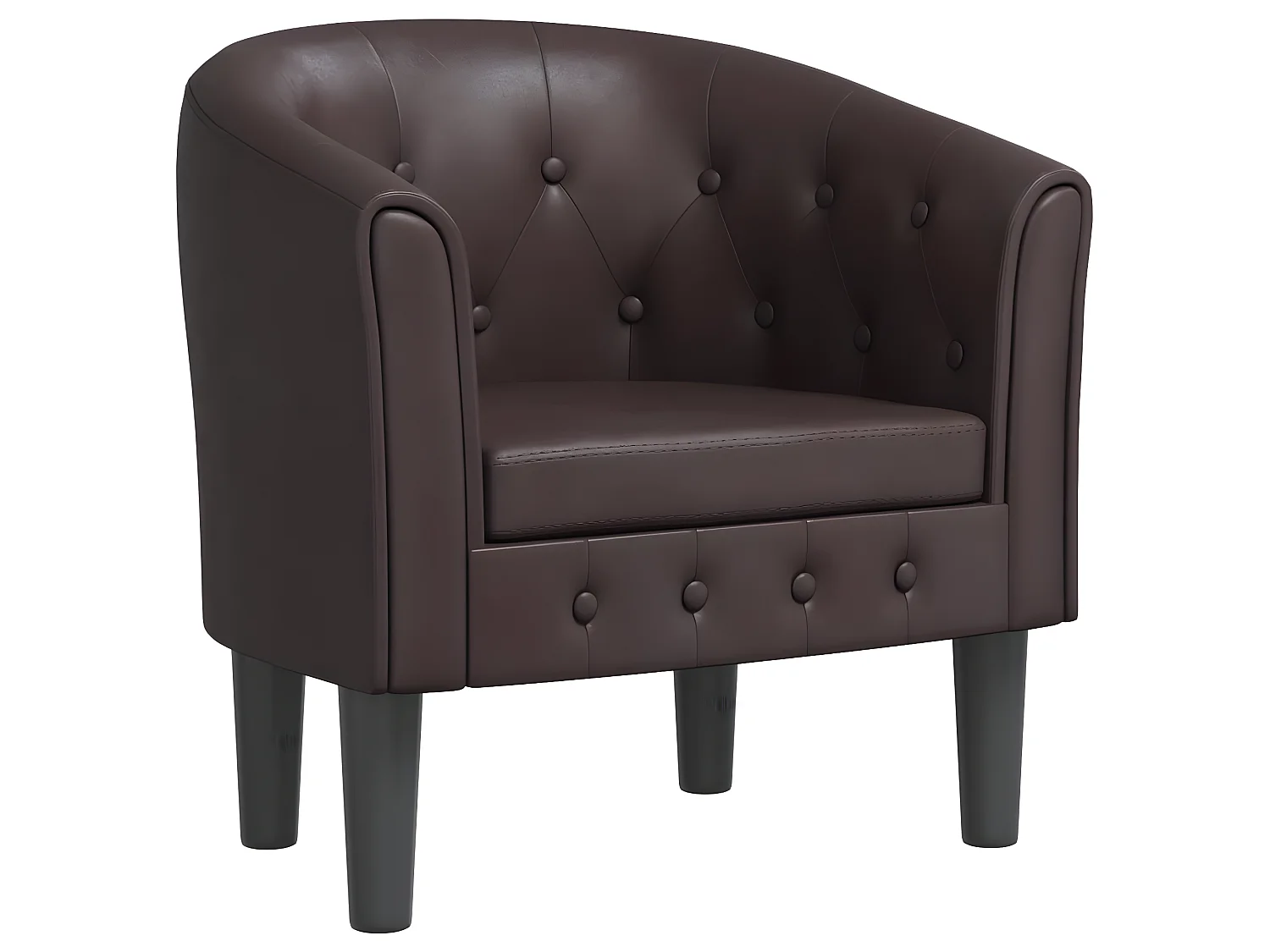 Fauteuil cabriolet marron similicuir