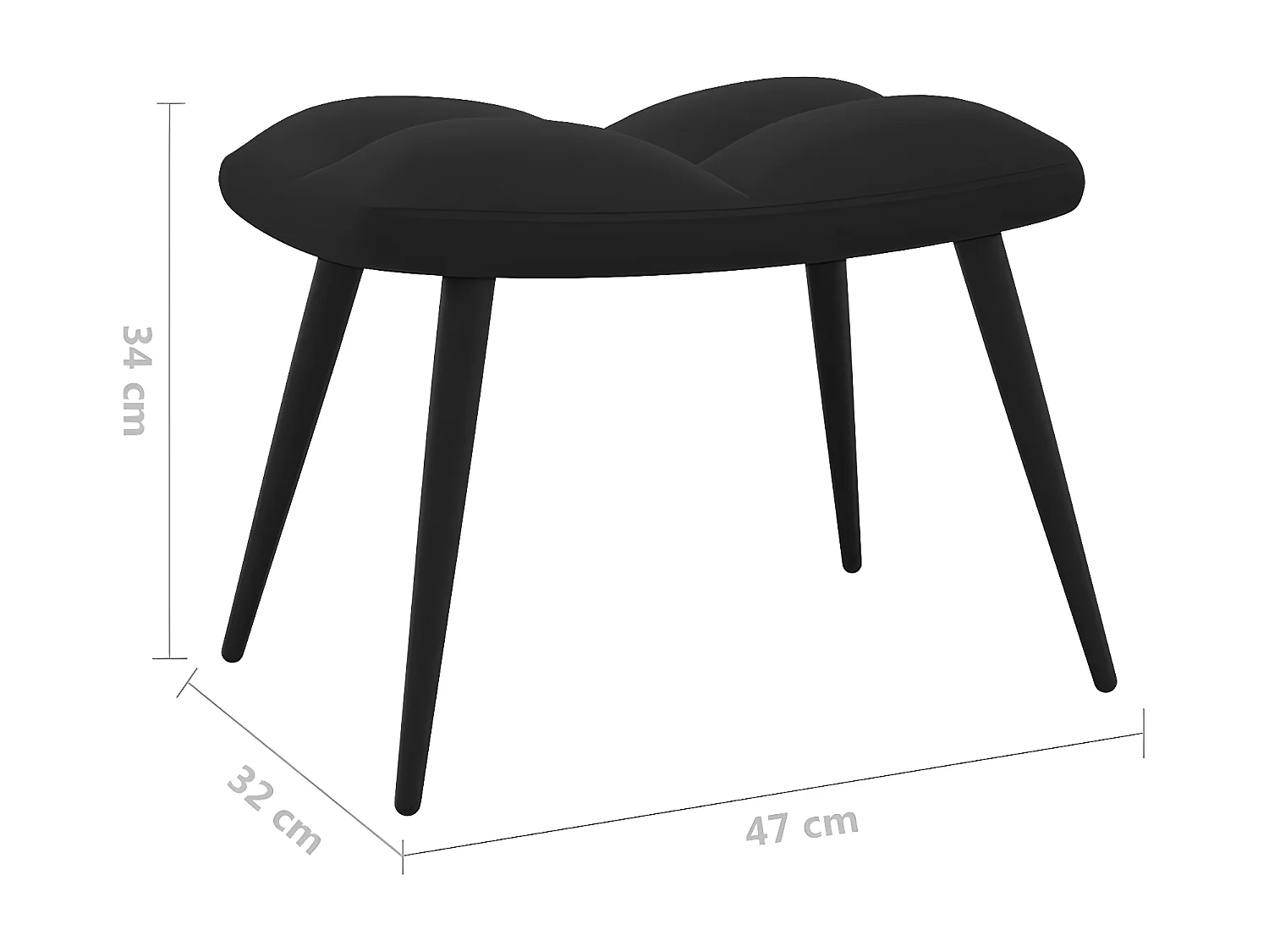 Cadeira de relaxamento com apoio para pés Black Velvet