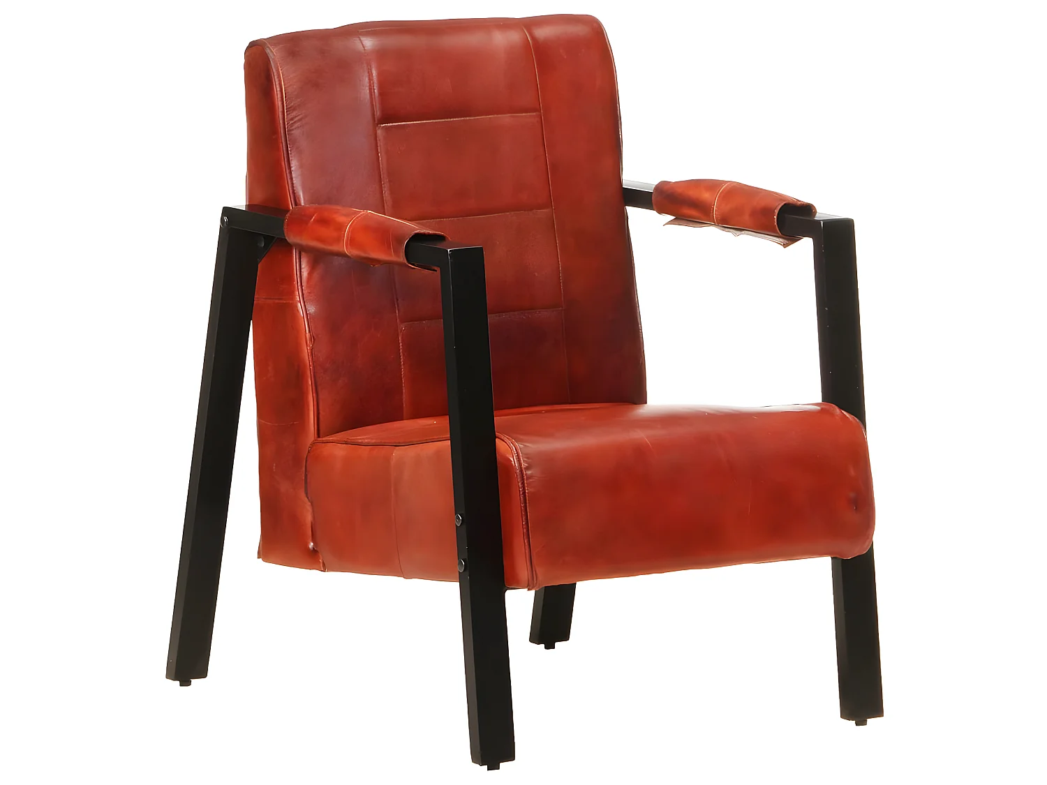 Fauteuil 60x80x87 cm Donkerbruin Echt geitenleer