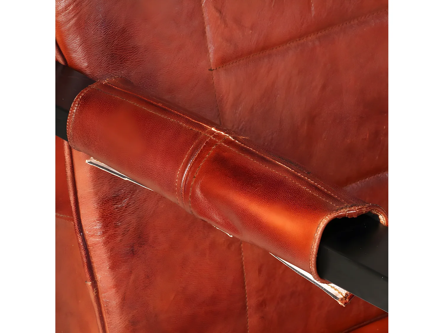 Fauteuil 60x80x87 cm Donkerbruin Echt geitenleer