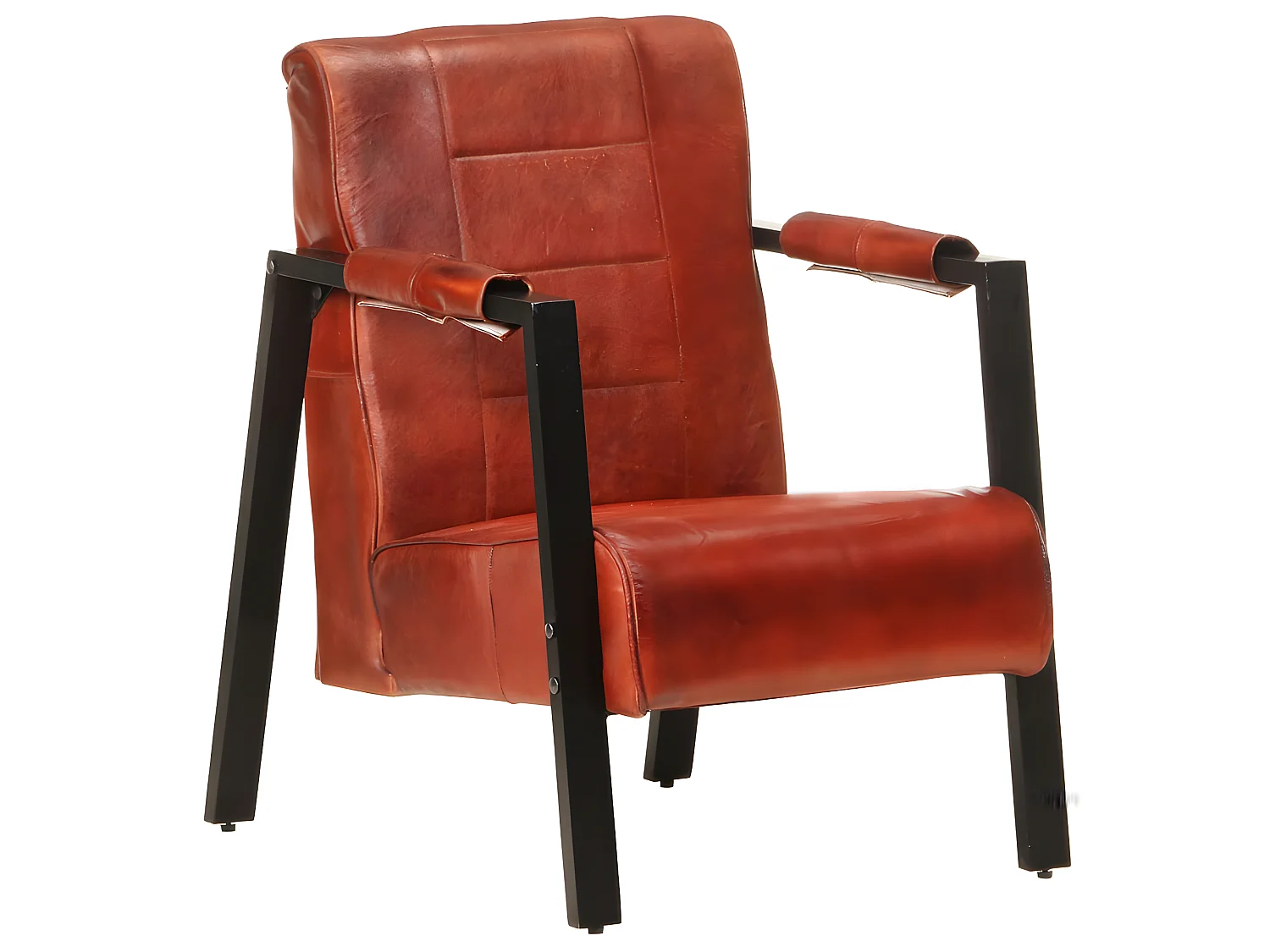 Fauteuil 60x80x87 cm Donkerbruin Echt geitenleer