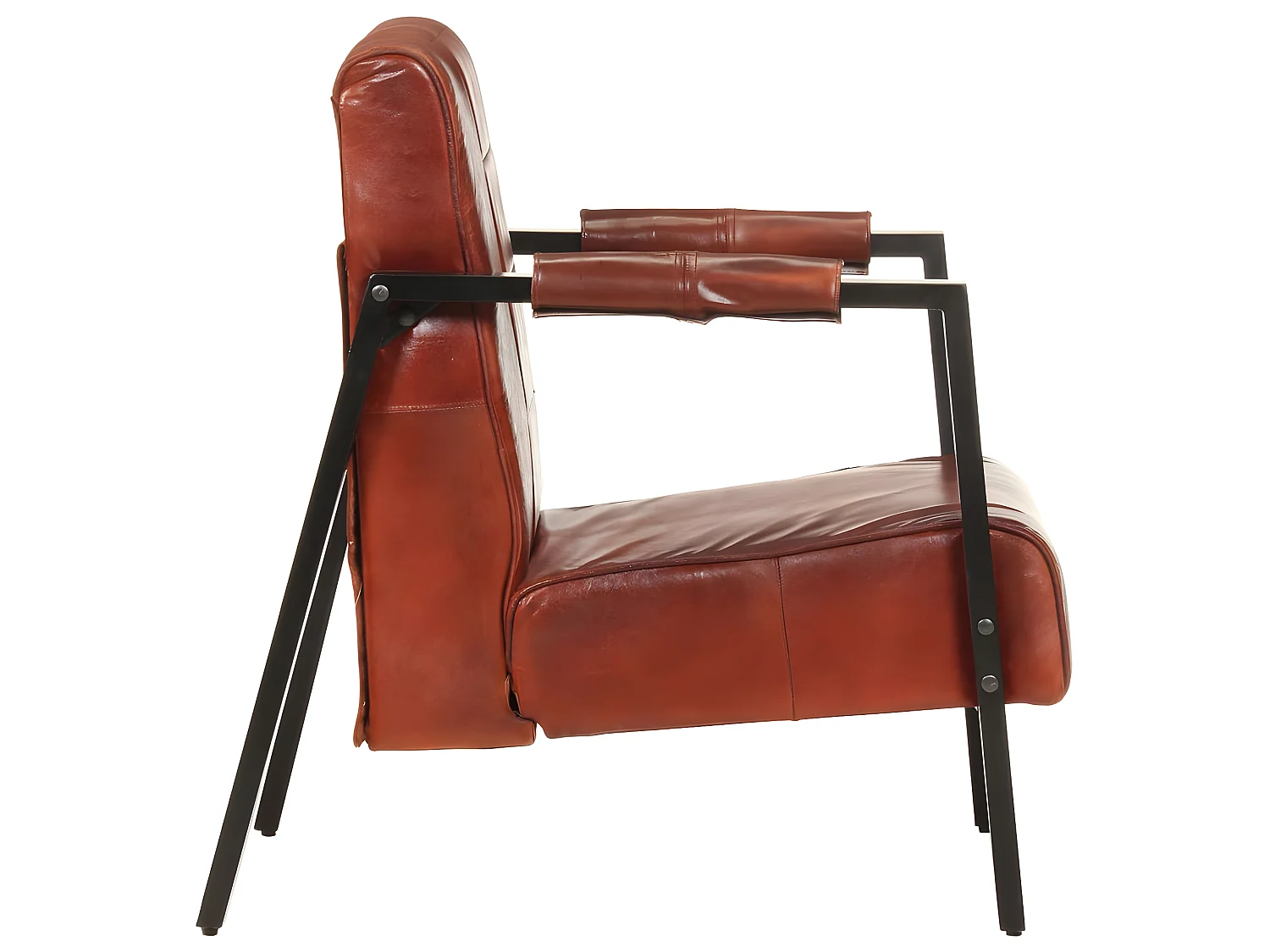 Fauteuil 60x80x87 cm Donkerbruin Echt geitenleer