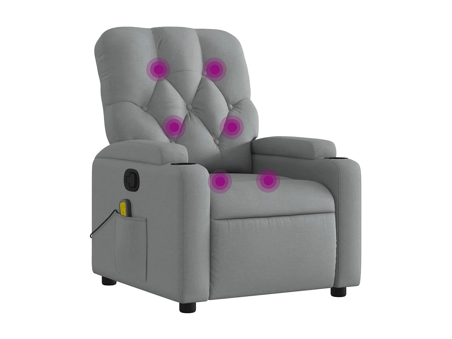 Fauteuil de massage inclinable Gris clair Tissu