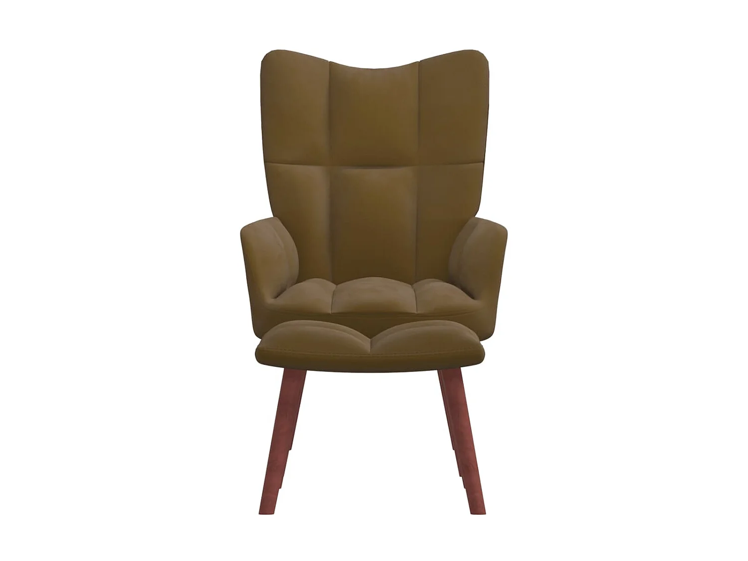 Chaise de relaxation avec repose-pied Marron Velours