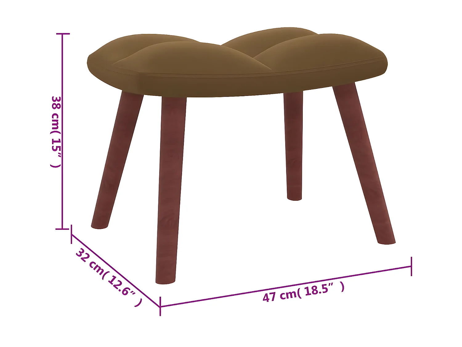 Chaise de relaxation avec repose-pied Marron Velours