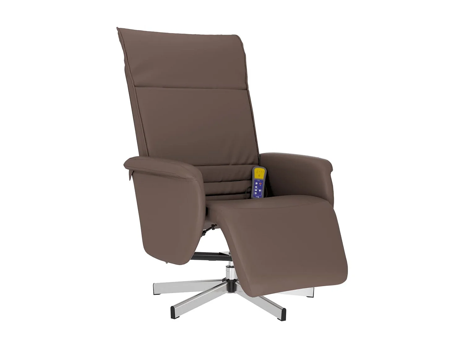 Fauteuil inclinable de massage repose-pieds marron similicuir
