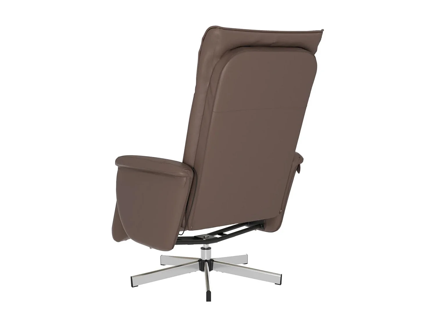 Fauteuil inclinable de massage repose-pieds marron similicuir