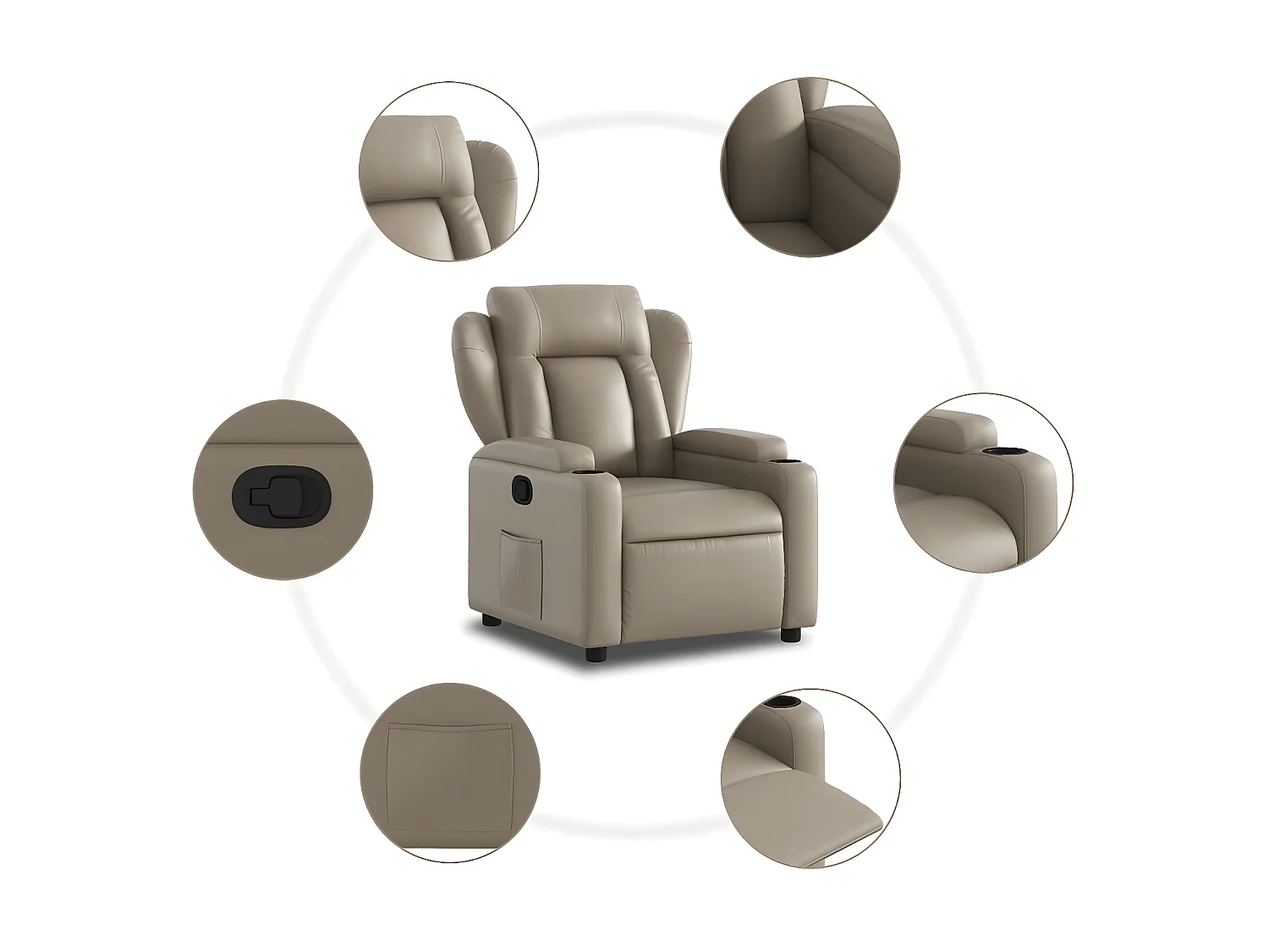 Fauteuil inclinable Cappuccino Similicuir
