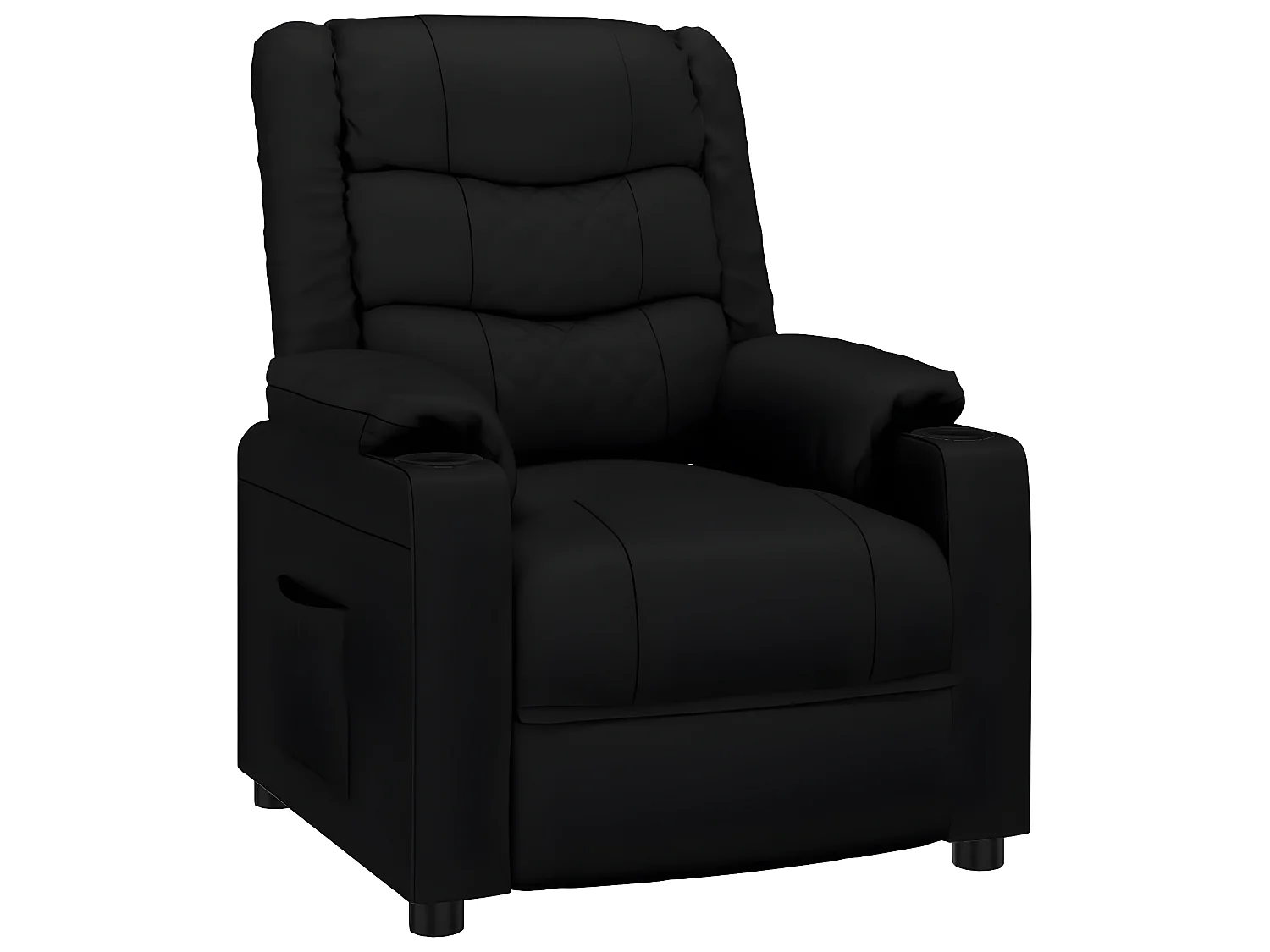 Poltrona reclinabile in ecopelle nera