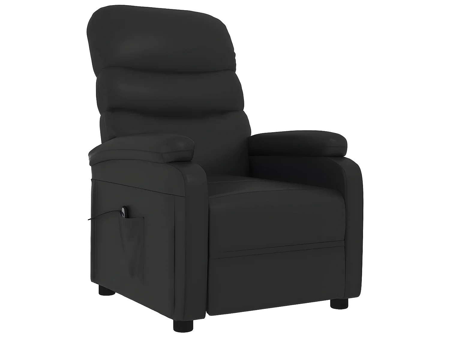 Sillón reclinable eléctrico de piel sintética negro