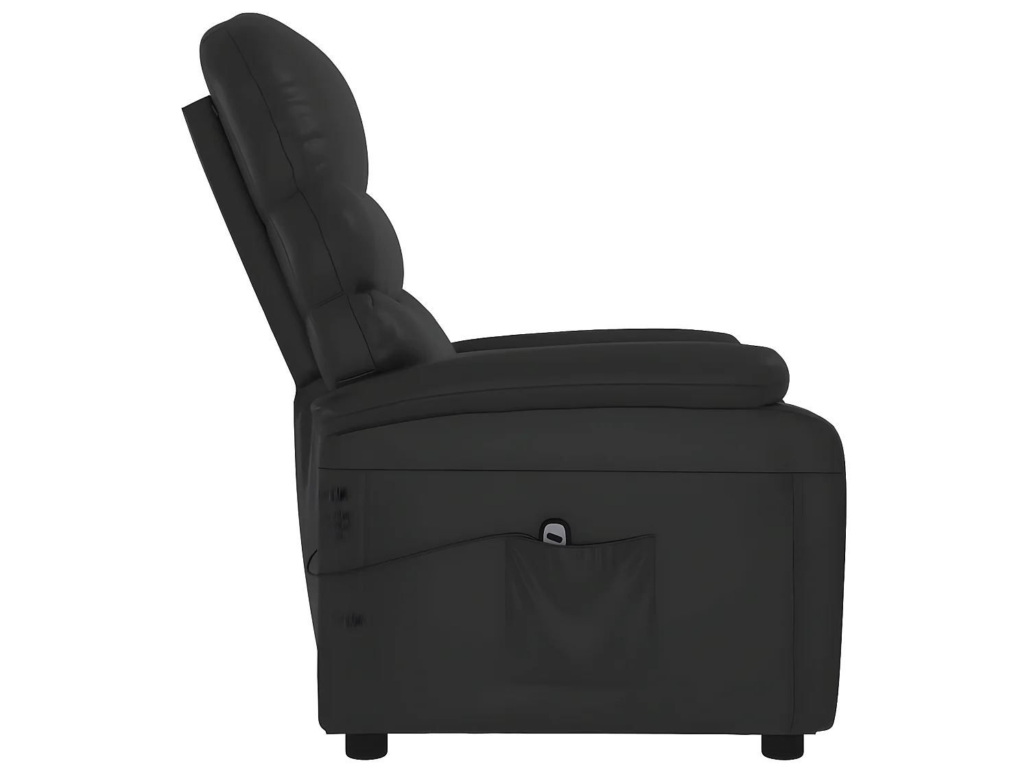 Sillón reclinable eléctrico de piel sintética negro