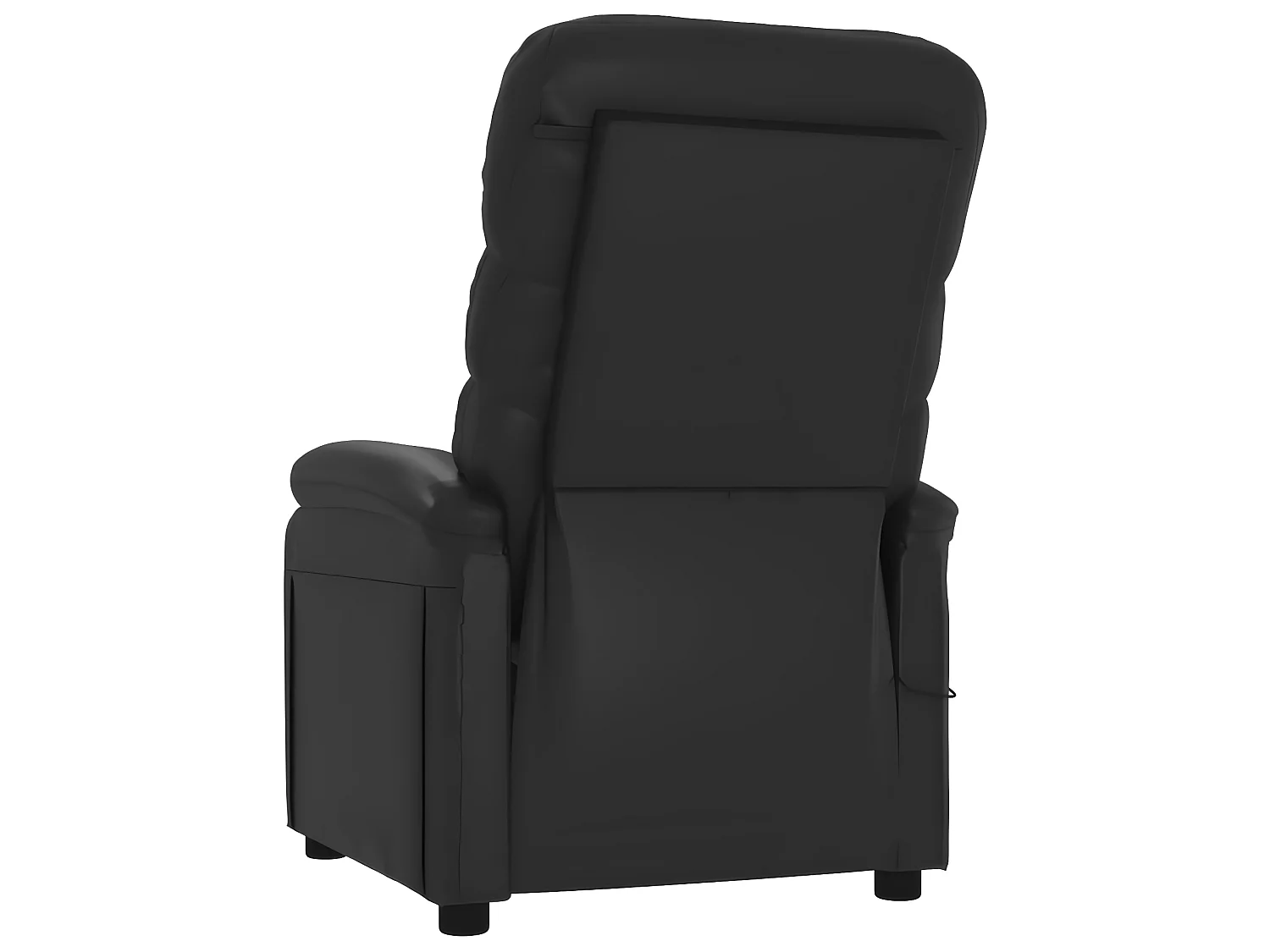 Sillón reclinable eléctrico de piel sintética negro
