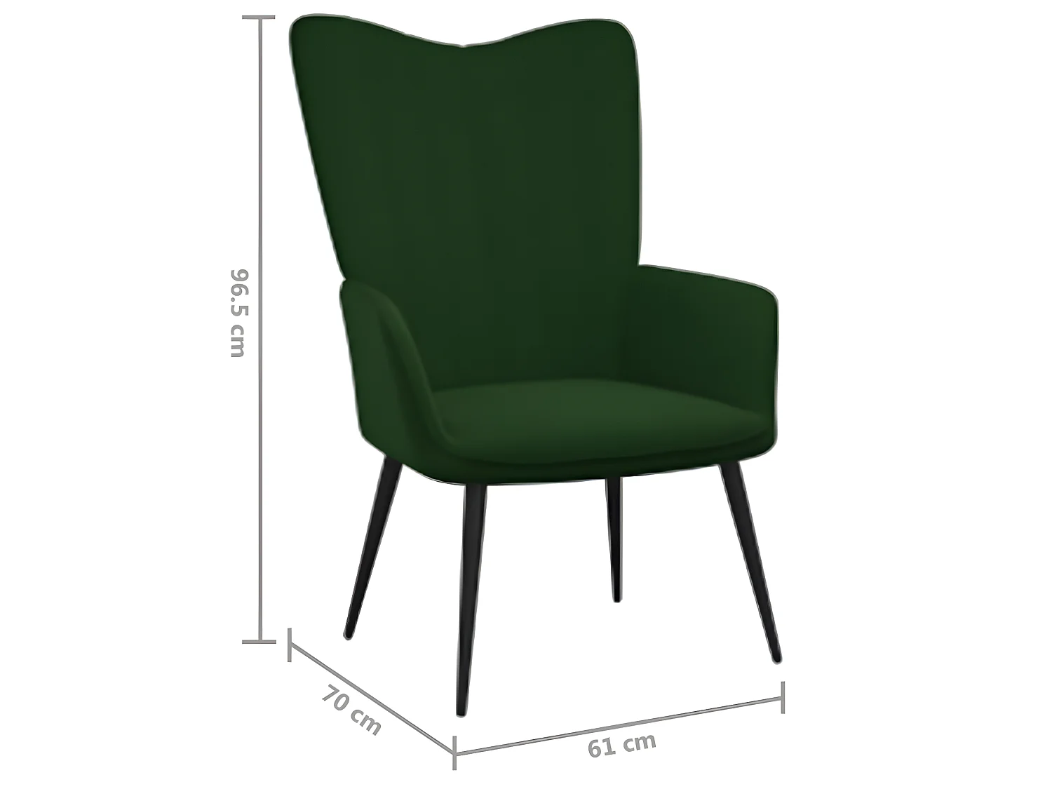 Chaise de relaxation Vert foncé Velours