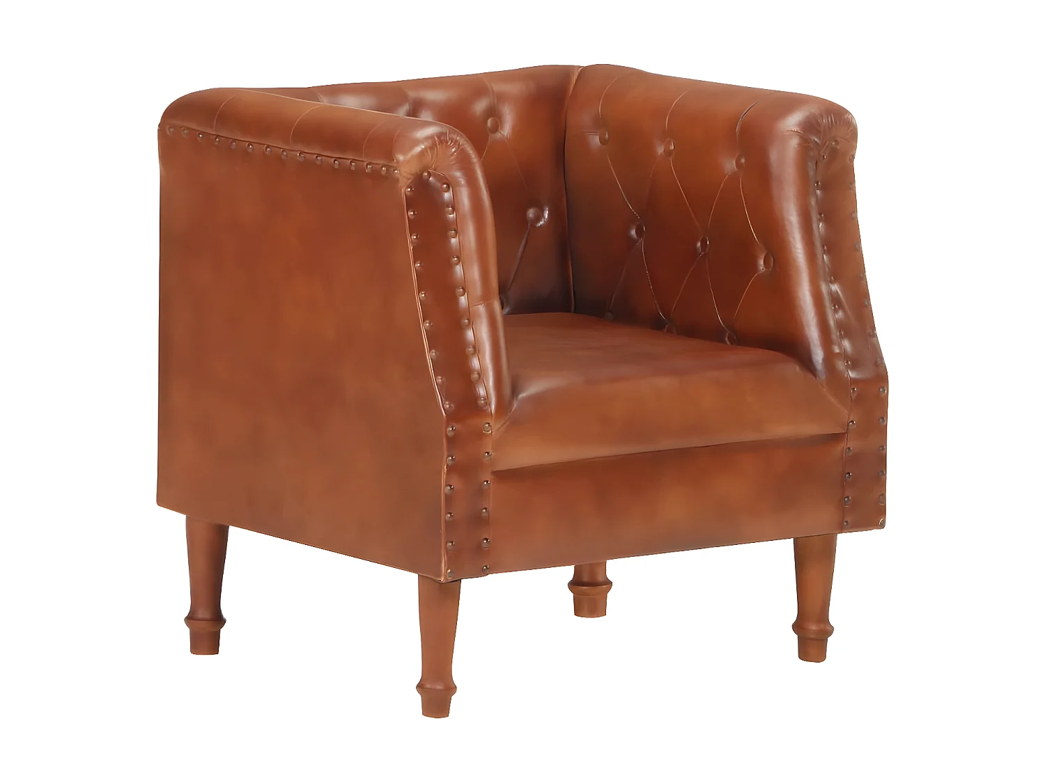 Fauteuil Marron Cuir véritable