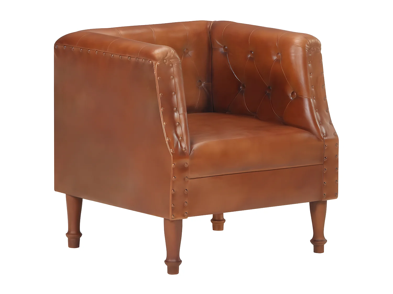 Fauteuil Marron Cuir véritable