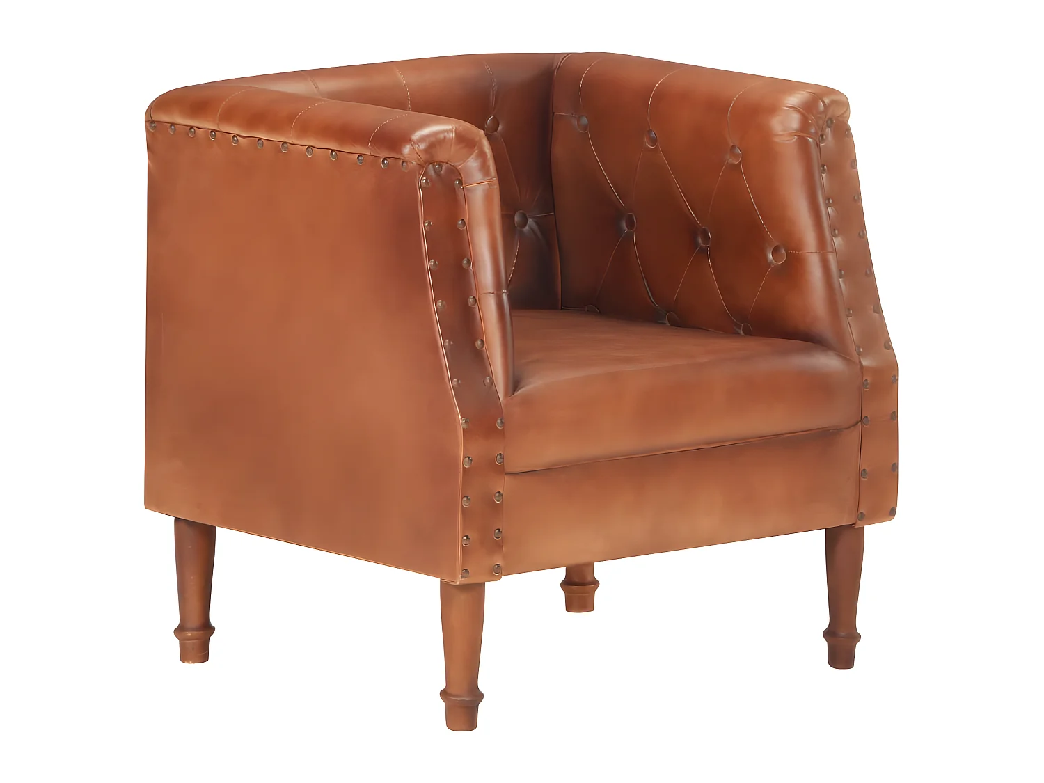 Fauteuil Marron Cuir véritable